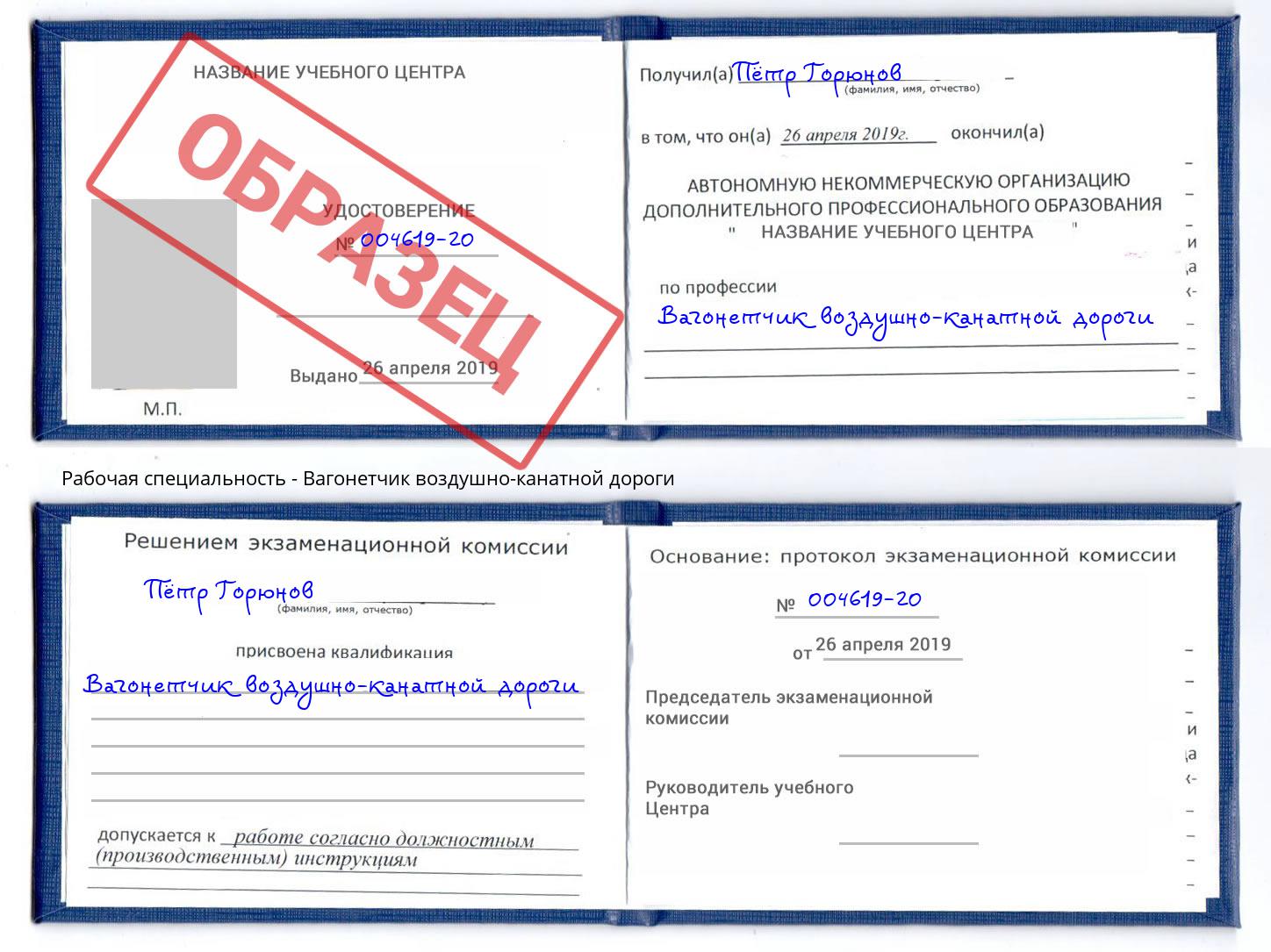 Вагонетчик воздушно-канатной дороги Тамбов