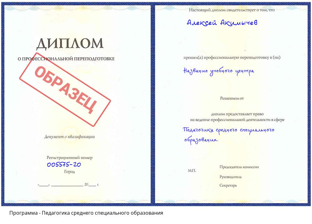 Педагогика среднего специального образования Тамбов